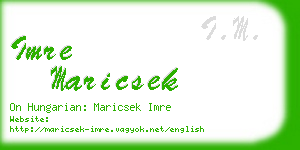 imre maricsek business card